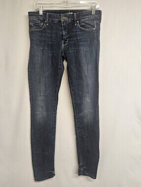 MOTHER The Looker Blue Skinny Jeans In Here Kitty Kitty Wash Size 30